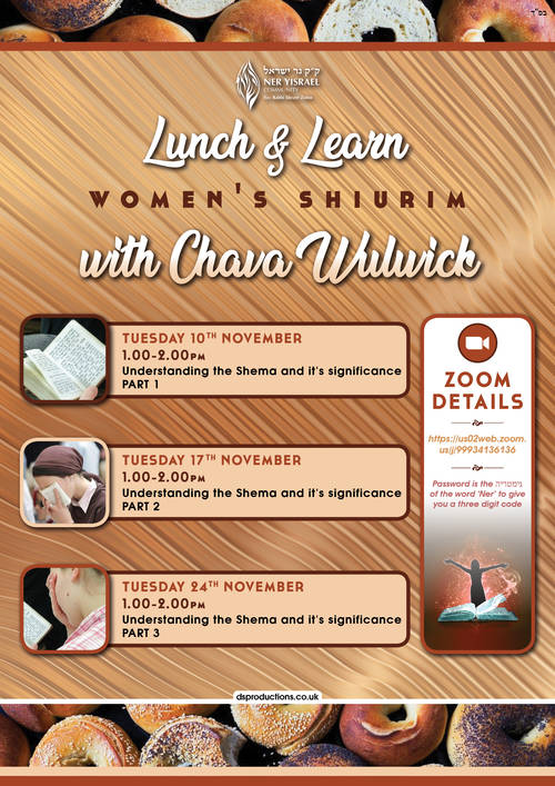 Banner Image for Lunch & Learn - women's shiurim - with Chava Wulwick