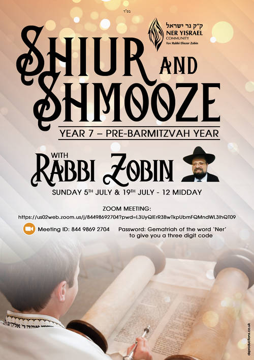 Banner Image for Shiur & Shmooze Yr 7 - BOYS
