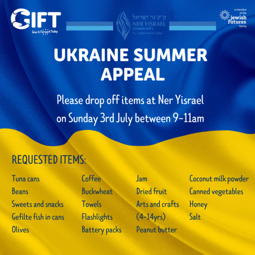 Banner Image for Appeal for Ukranina Families - Drop off at Ner Yisrael