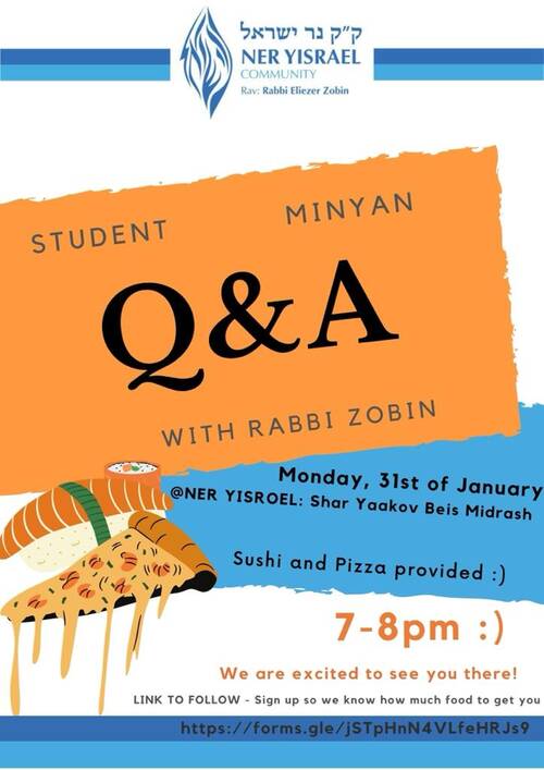 Banner Image for Student Q & A with Rabbi Zobin